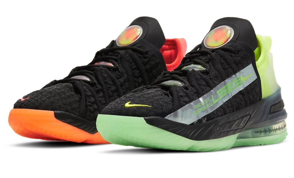 Nike LeBron XVIII 18 GS Black Crimson Volt Boys Shoes CW2760-009 Size 6Y NEW